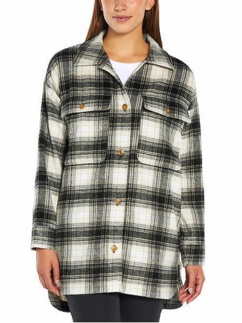 Banana Republic Plaid Shacket Jacket Wool Blend XXL
